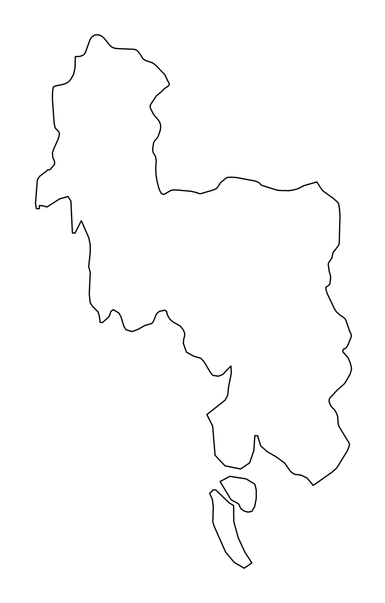 Carte de contour de Krabi, Thailand.