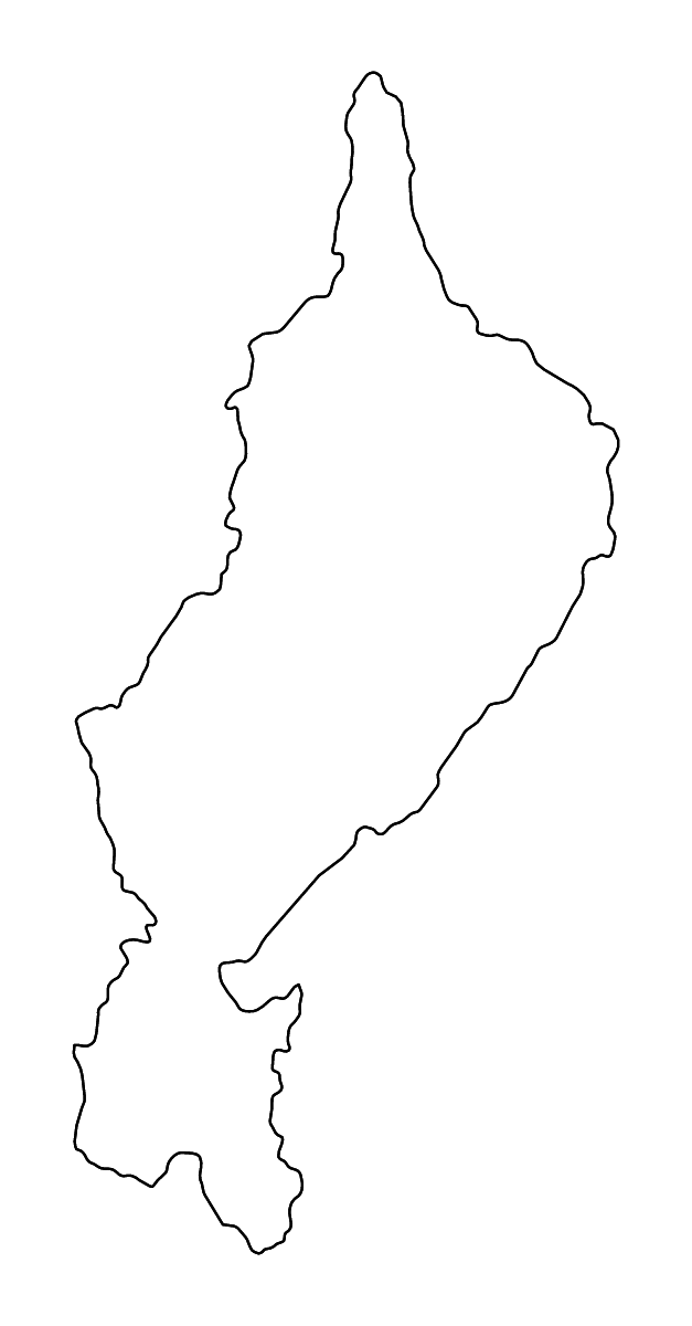 Carte de contour de Lampang, Thailand avec rivières.