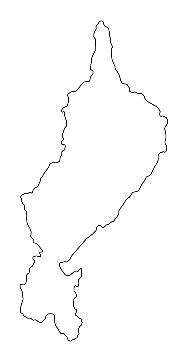 Carte de contour de Lampang, Thailand avec rivières.