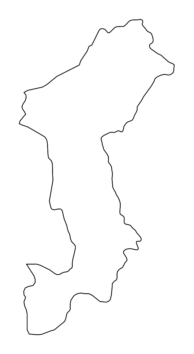 Carte de contour de Lamphun, Thailand avec rivières.