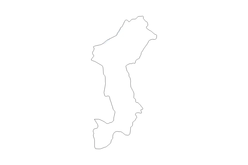 Carte de Lamphun, Thailand de type contour et rivières pour Asie, montrant contour et rivières avec des limites nettes.