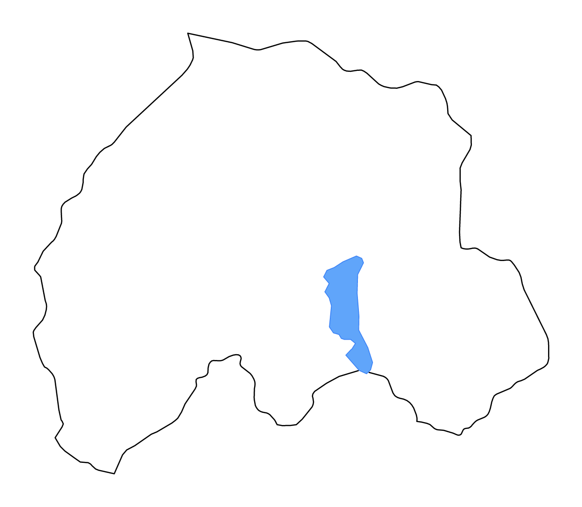 Carte de contour de Lopburi, Thailand avec lacs et rivières.