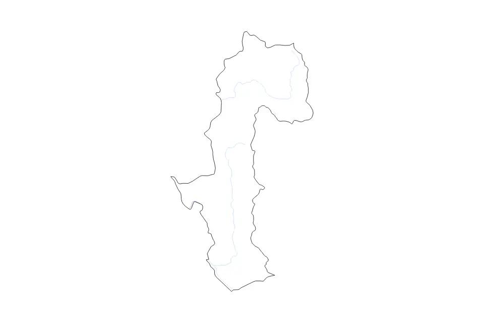 Carte de Mae Hong Son, Thailand de type contour et rivières pour Asie, montrant contour et rivières avec des limites nettes.