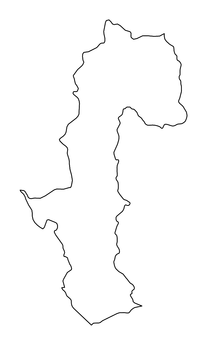 Carte de contour de Mae Hong Son, Thailand avec rivières.