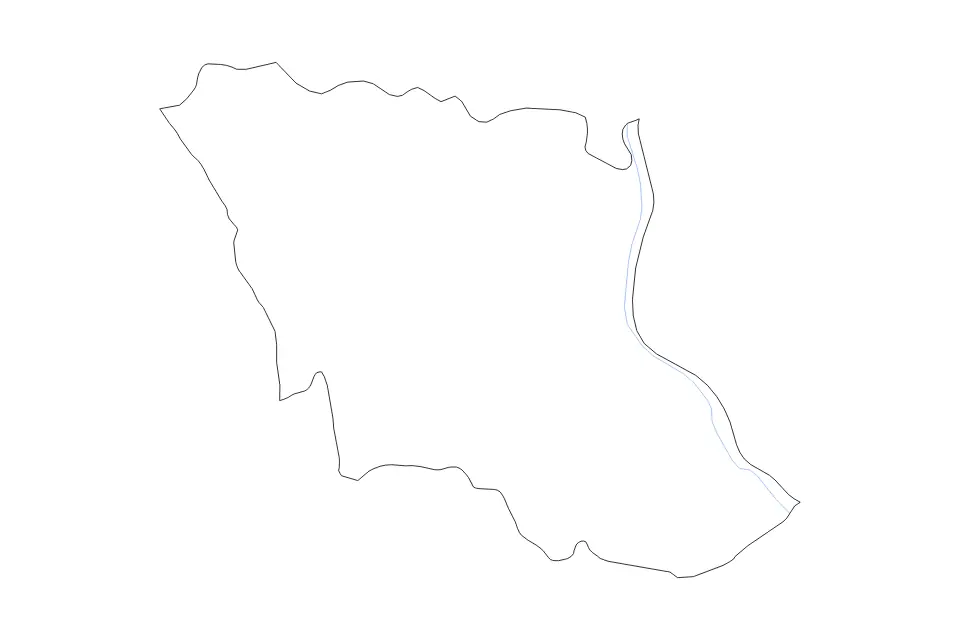 Mapa de Mukdahan, Thailand de tipo contorno y ríos para Asia, con contorno y ríos con límites limpios.