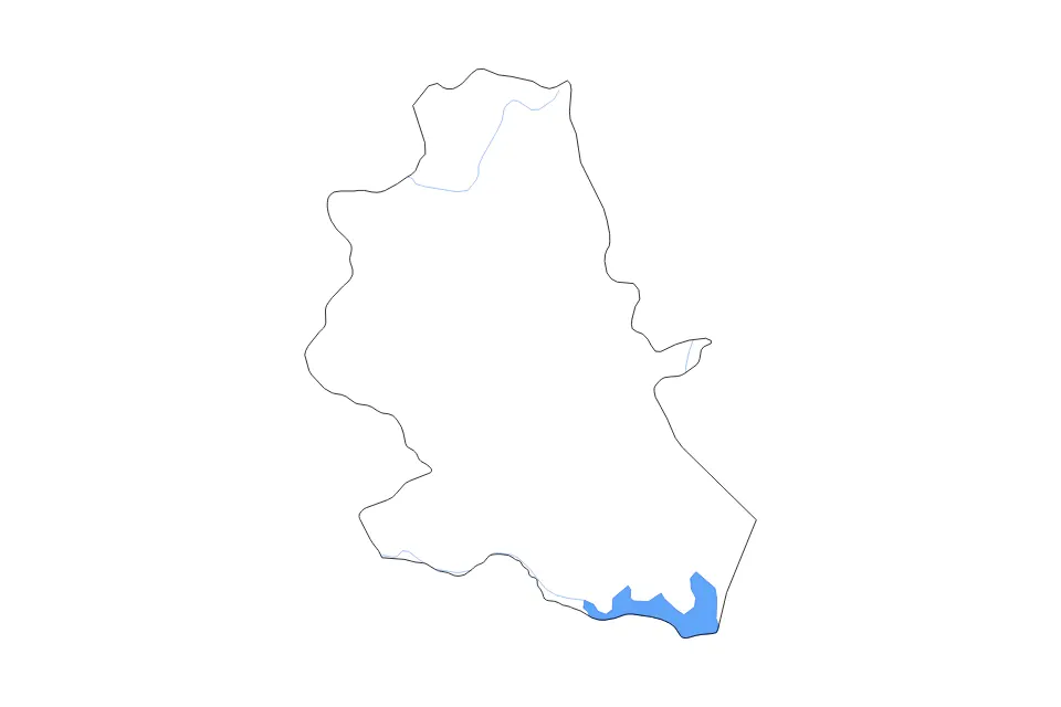 Outline map of Nong Bua Lam Phu, Thailand with subdivision borders and major lakes and rivers.
