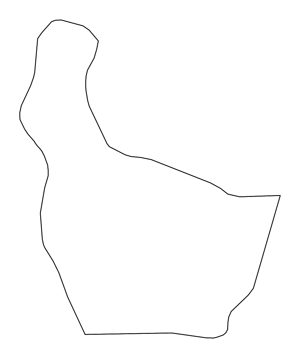 Mapa de contorno de Nonthaburi, Thailand con ríos.