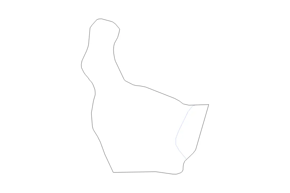 Outline map of Nonthaburi, Thailand with subdivision borders and rivers.