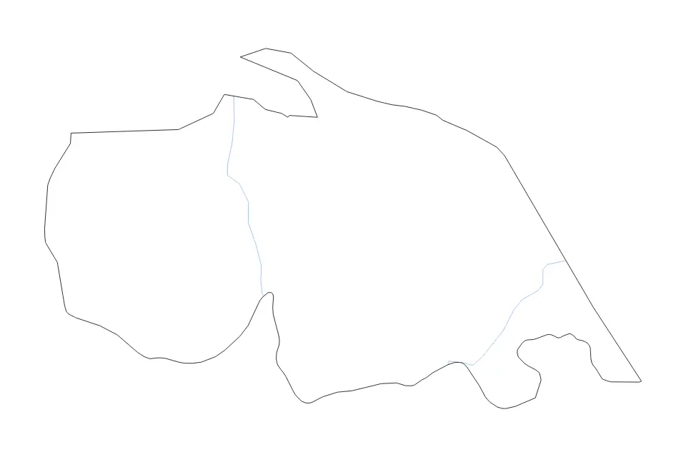 Mapa de Pattani, Thailand de tipo contorno y ríos para Asia, con contorno y ríos con límites limpios.