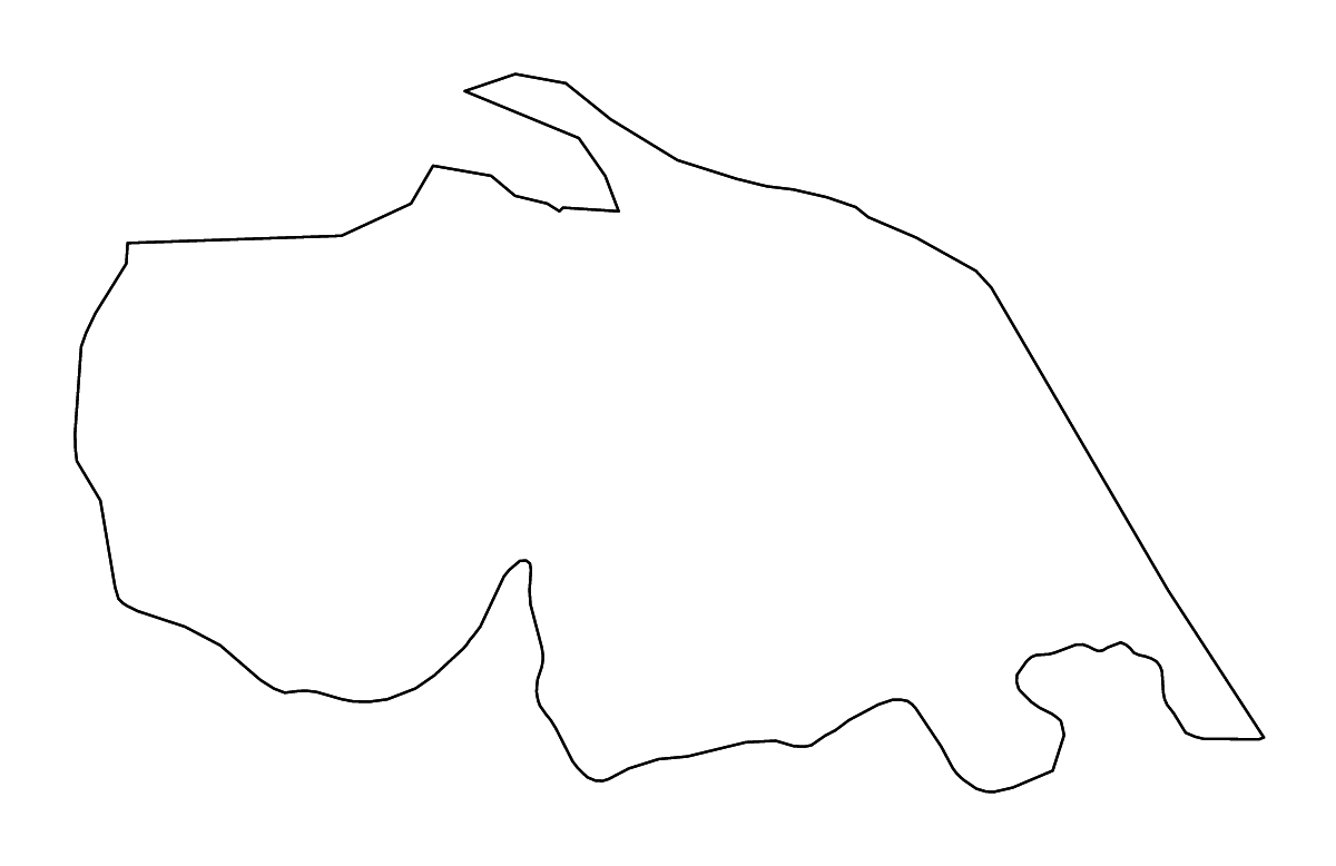 Mapa de contorno de Pattani, Thailand con ríos.