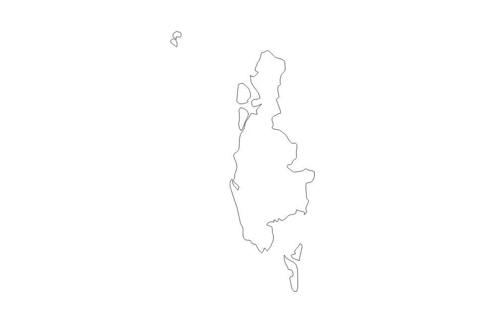 Carte de Phang Nga, Thailand de type contour pour Asie, montrant contour avec des limites nettes.