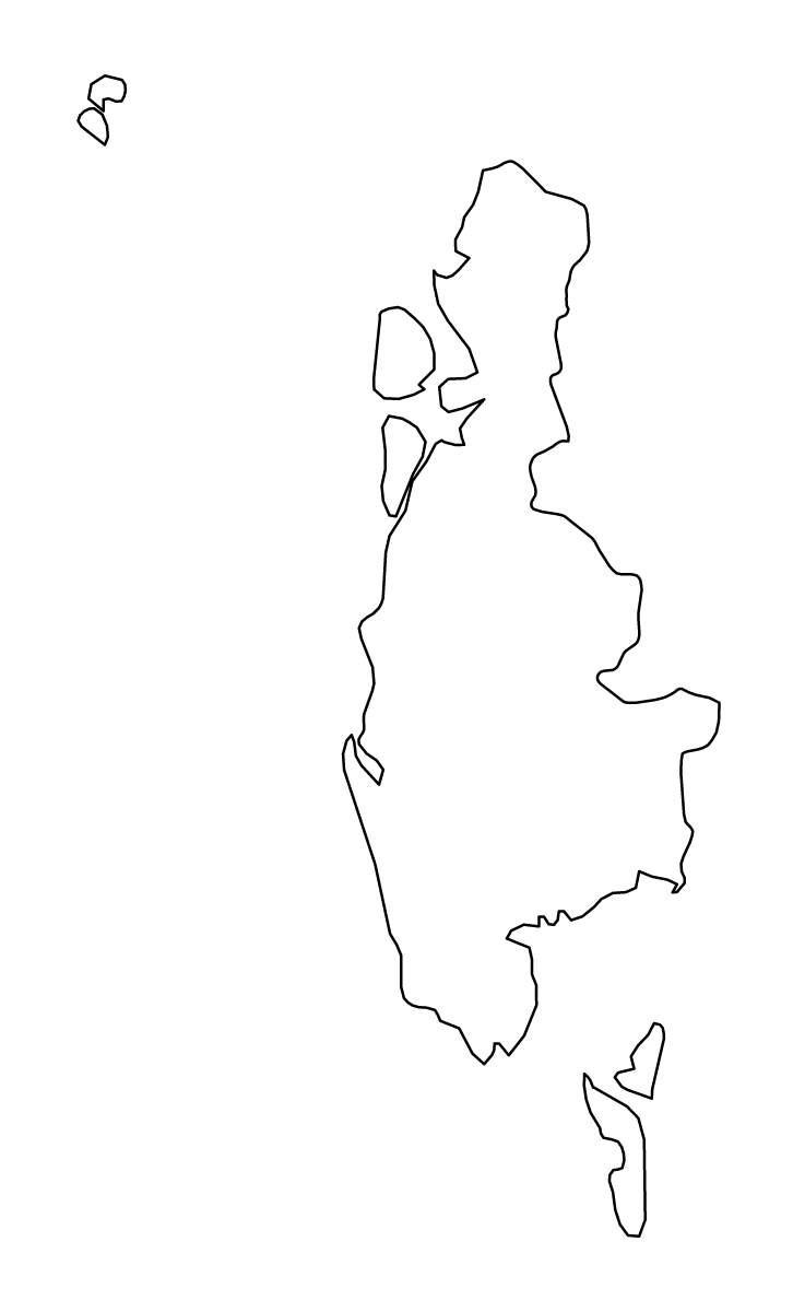 Carte de contour de Phang Nga, Thailand.