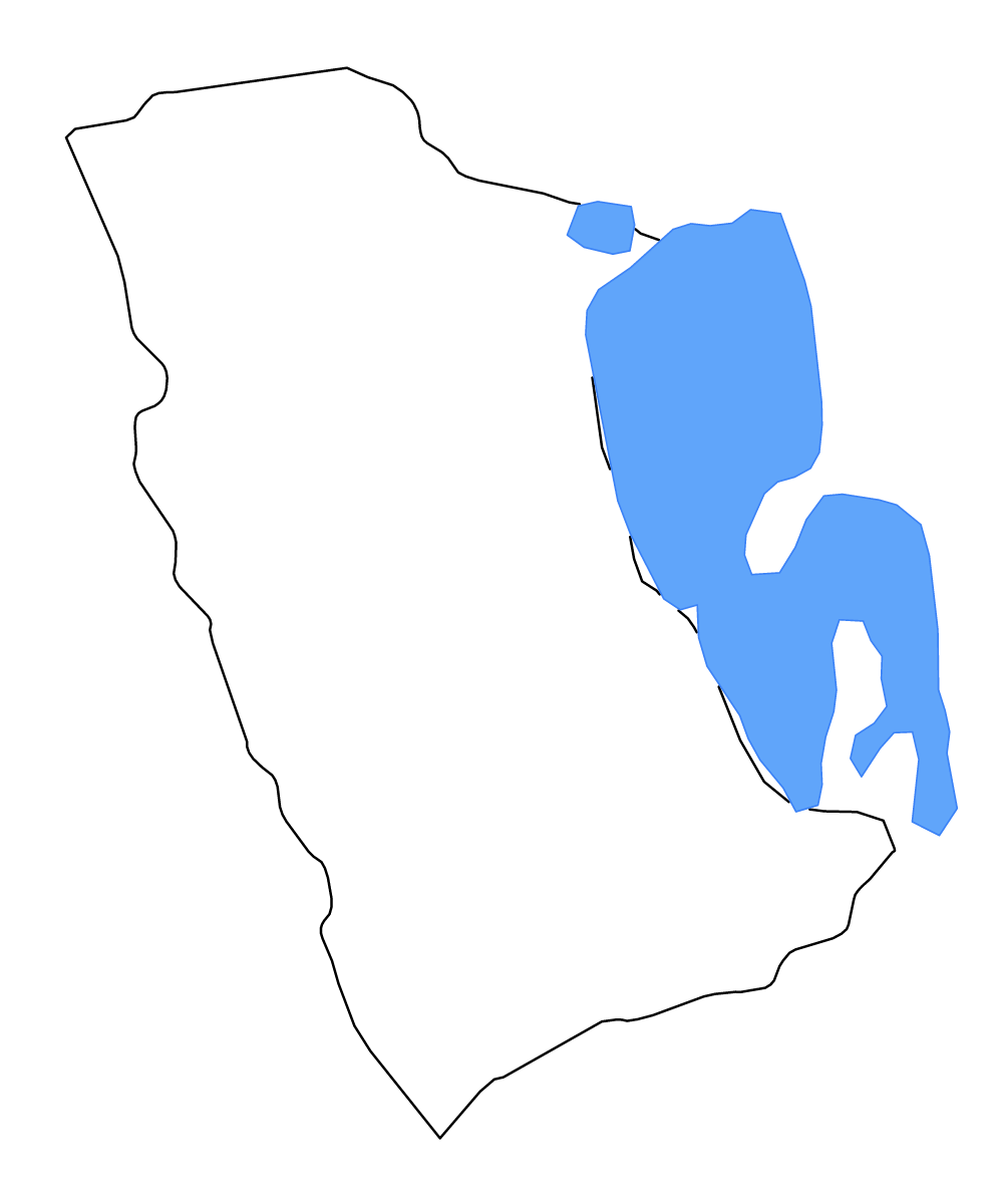 Mapa de contorno de Phatthalung, Thailand con lagos y ríos.