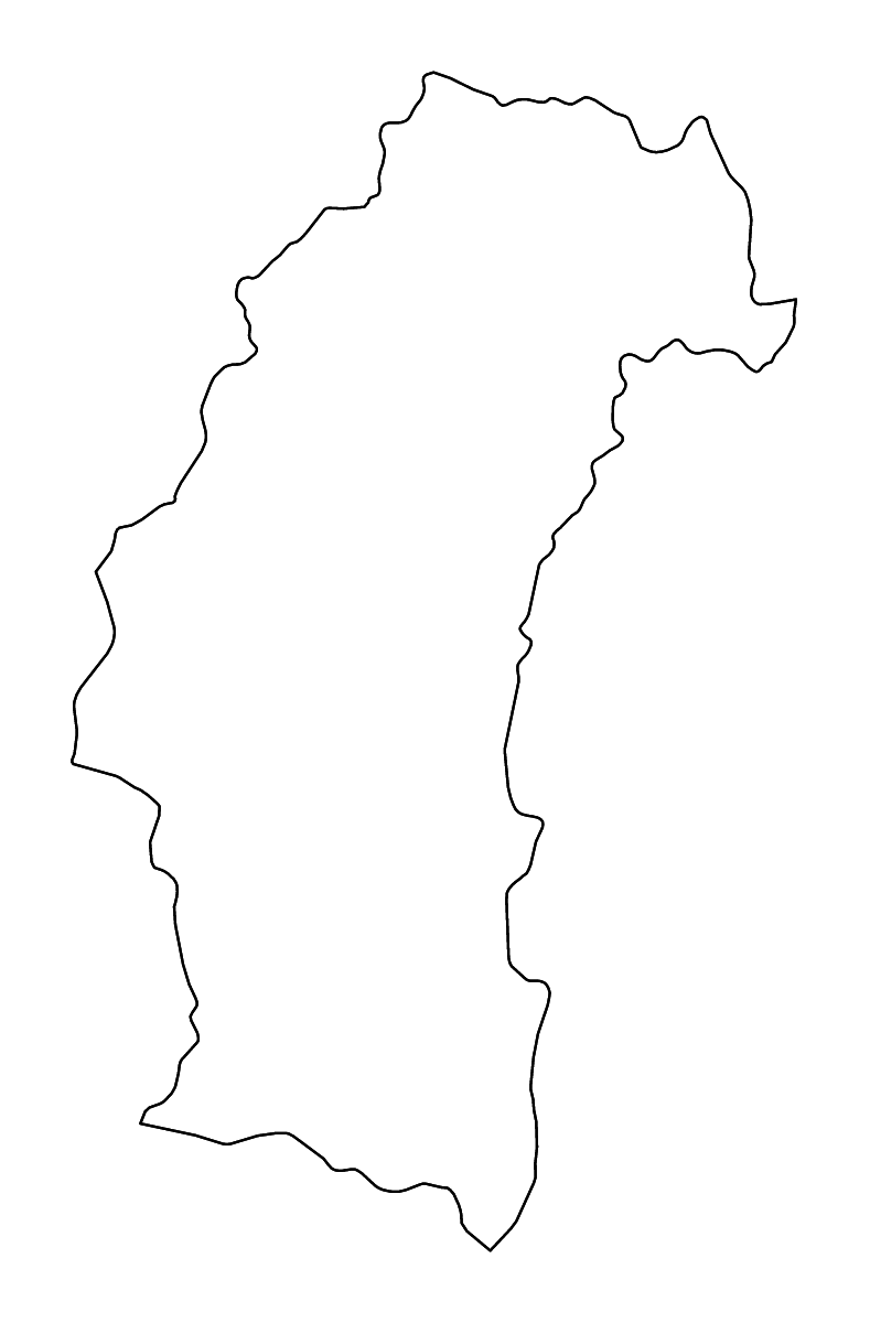 Mapa de contorno de Phetchabun, Thailand con ríos.
