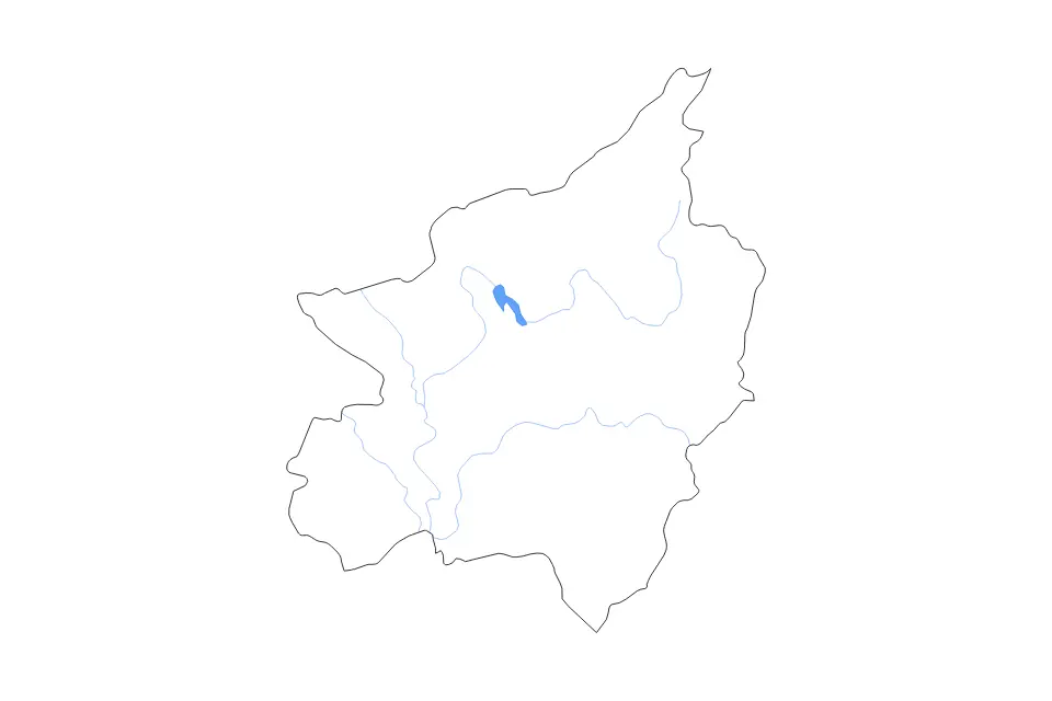 Mapa de Phitsanulok, Thailand de tipo contorno, lagos y ríos para Asia, con contorno, lagos y ríos con elementos de agua como Khwae Noi Bamrung Daen Dam Reservoir.