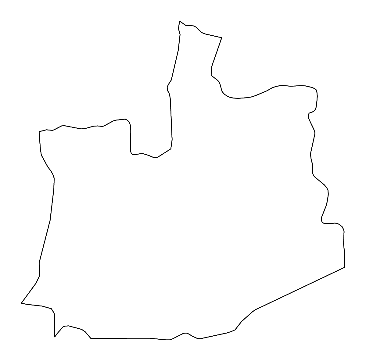 Mapa de contorno de Phra Nakhon Si Ayutthaya, Thailand con ríos.