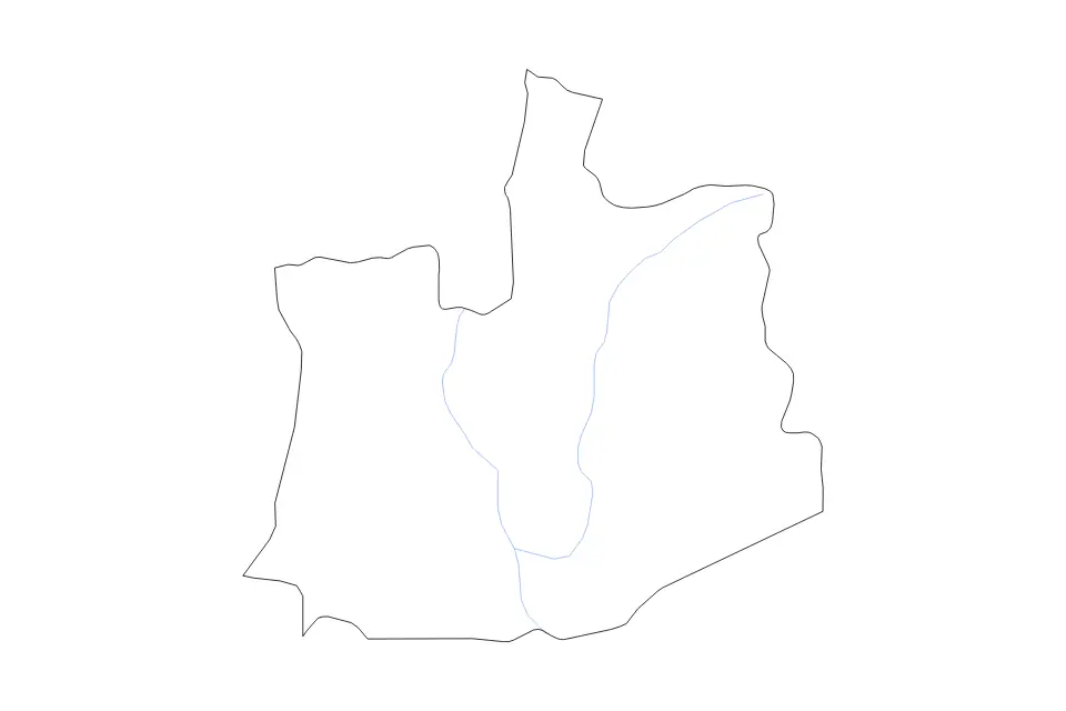 Outline map of Phra Nakhon Si Ayutthaya, Thailand with subdivision borders and rivers.