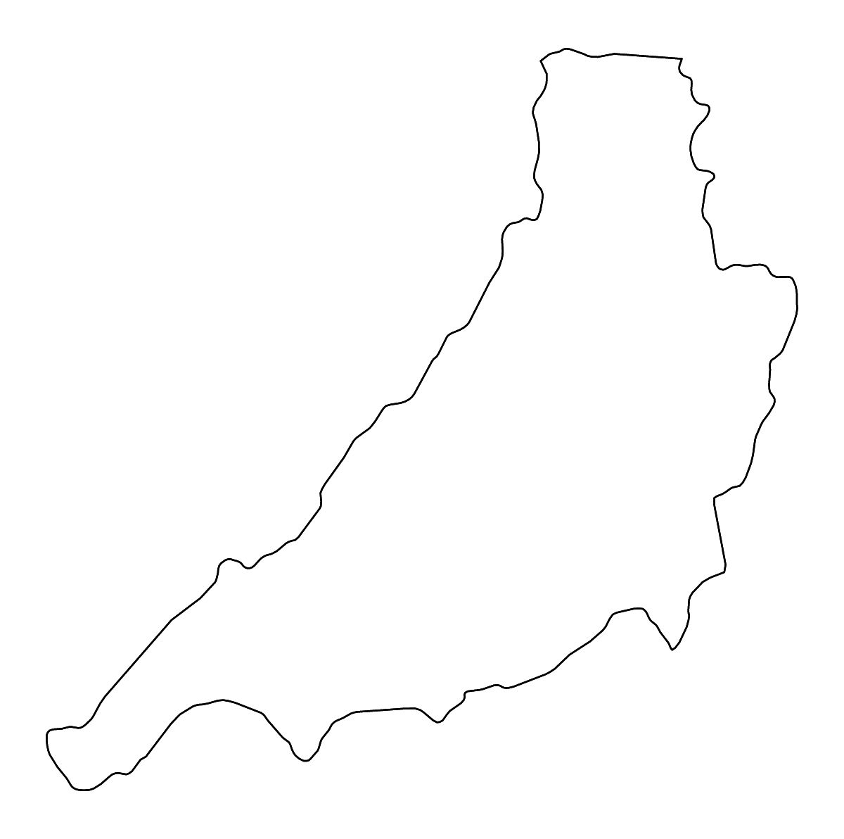 Mapa de contorno de Phrae, Thailand con ríos.