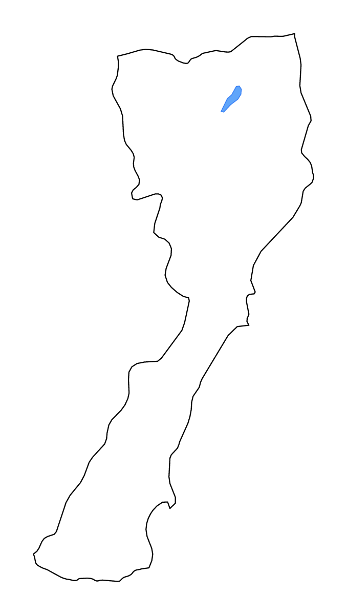 Mapa de contorno de Prachuap Khiri Khan, Thailand con lagos y ríos.