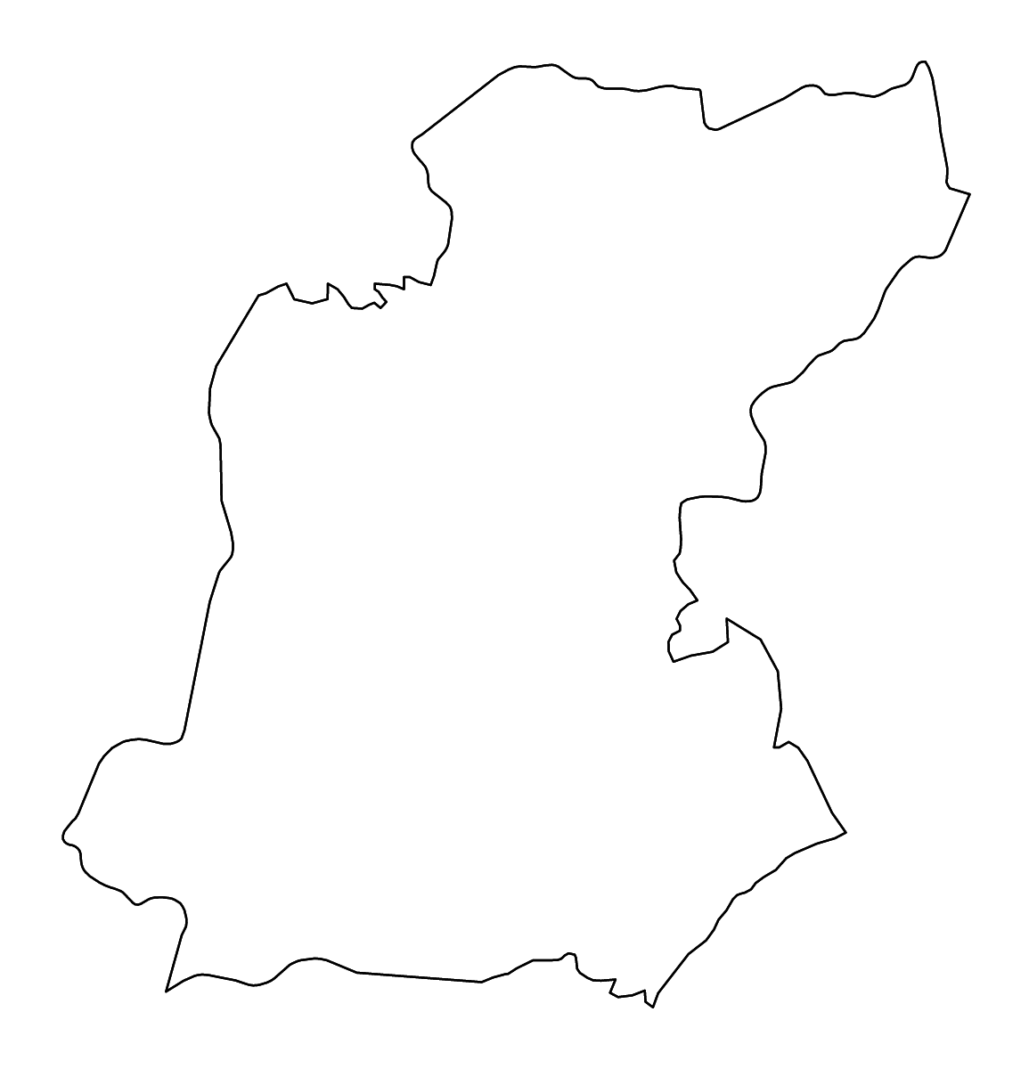 Mapa de contorno de Roi Et, Thailand con ríos.