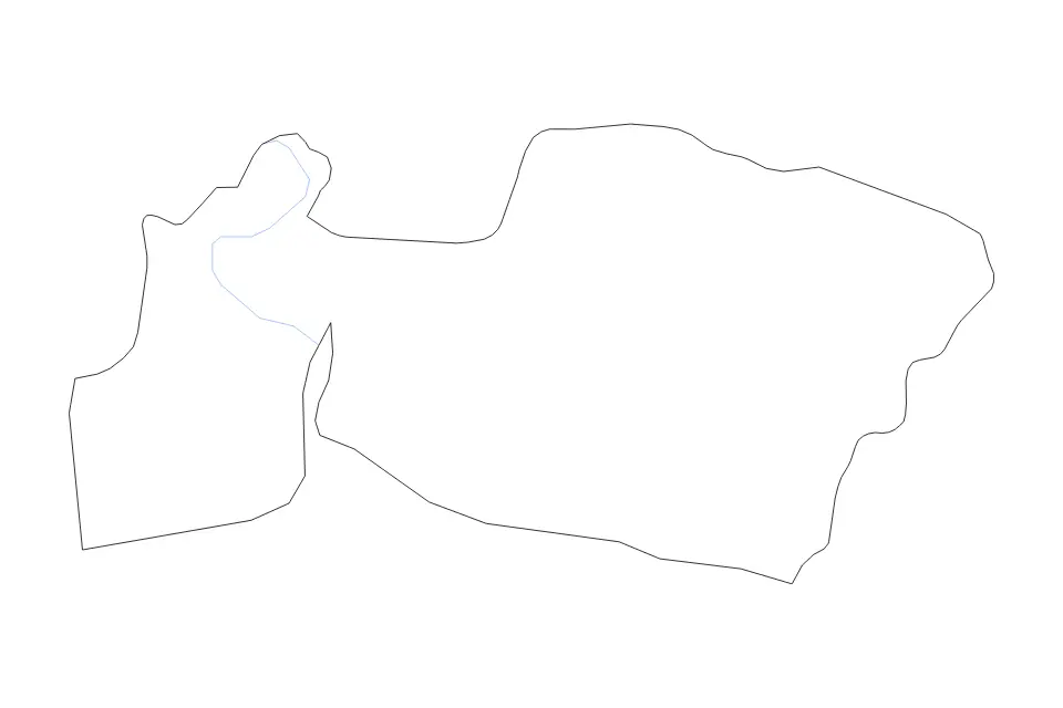 Outline map of Samut Prakan, Thailand with subdivision borders and rivers.