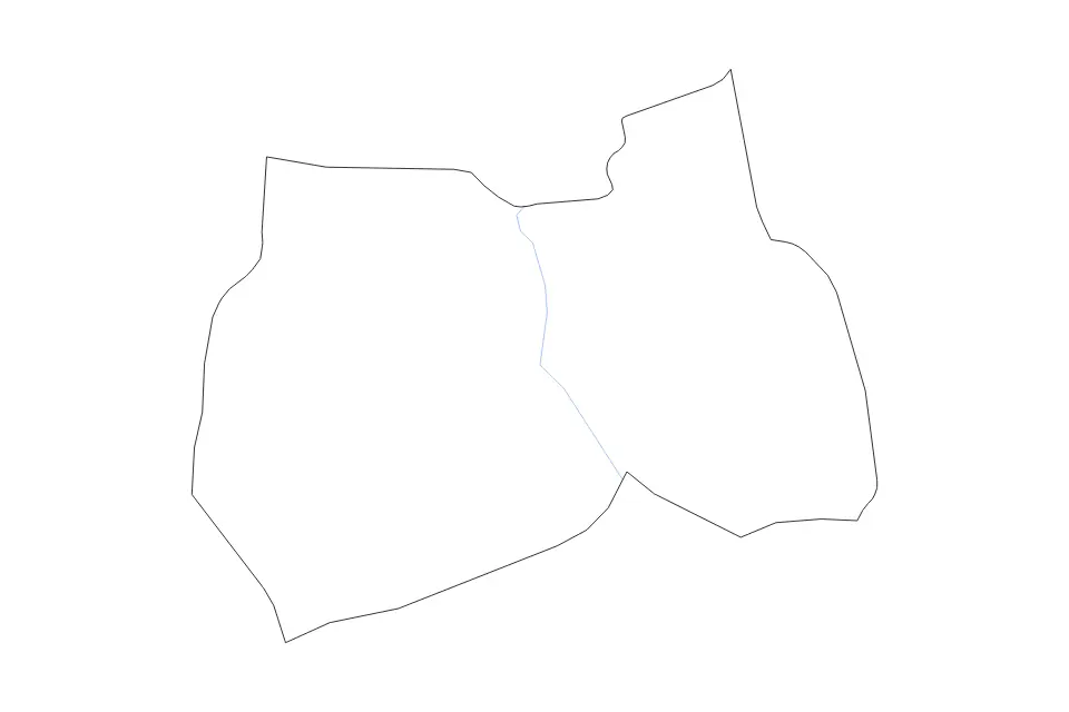 Outline map of Samut Sakhon, Thailand with subdivision borders and rivers.