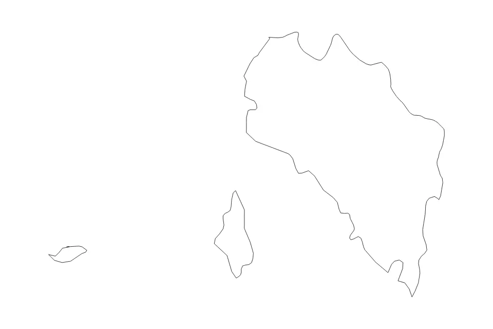 Mapa de Satun, Thailand de tipo contorno para Asia, con contorno con límites limpios.