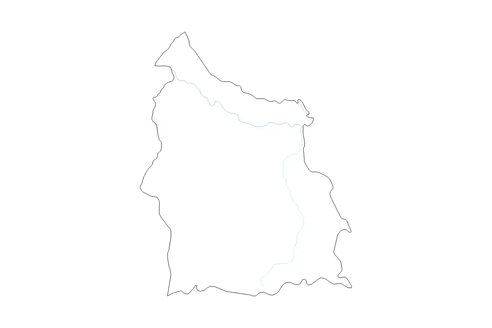 Mapa de Si Sa Ket, Thailand de tipo contorno y ríos para Asia, con contorno y ríos con límites limpios.