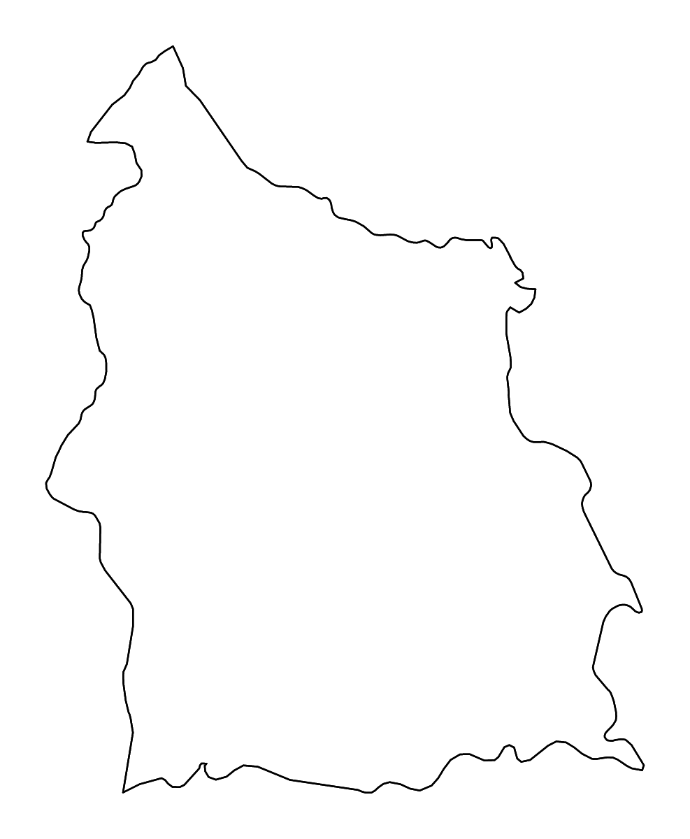 Mapa de contorno de Si Sa Ket, Thailand con ríos.