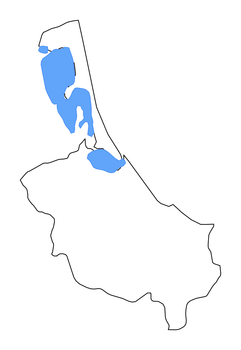 Carte de contour de Songkhla, Thailand avec lacs et rivières.