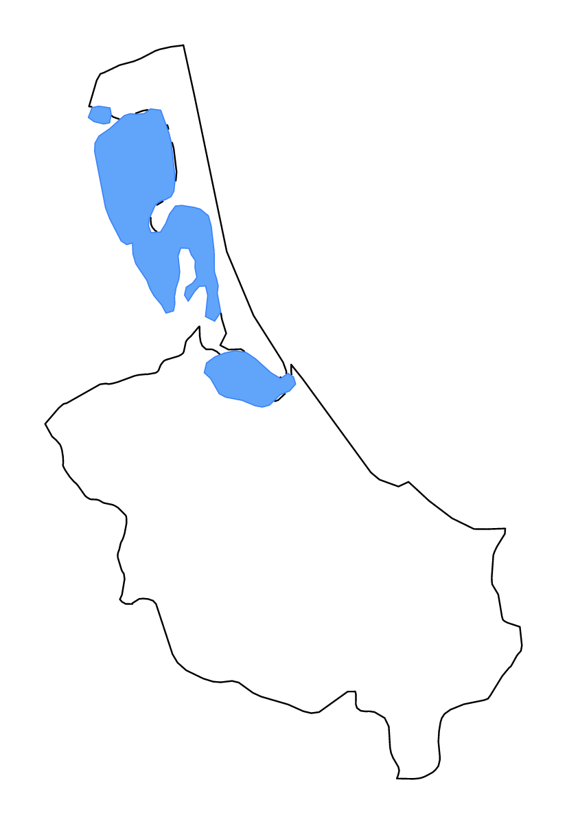 Mapa de contorno de Songkhla, Thailand con lagos y ríos.