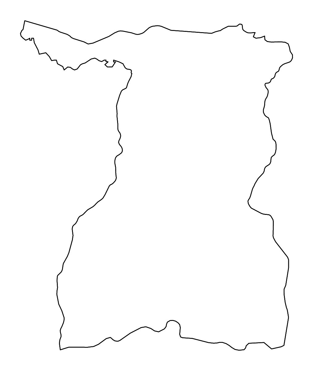 Carte de contour de Surin, Thailand avec rivières.