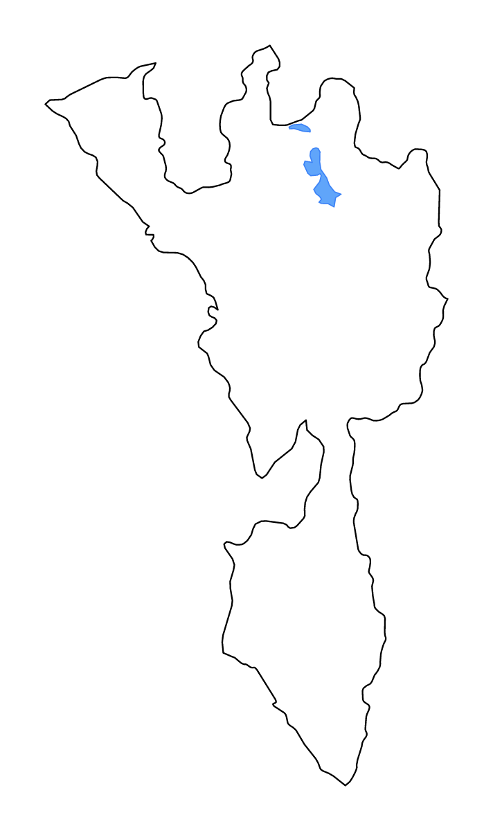 Mapa de contorno de Tak, Thailand con lagos y ríos.