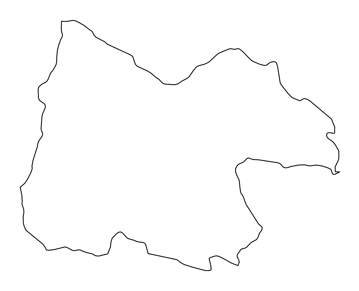 Mapa de contorno de Uthai Thani, Thailand con ríos.