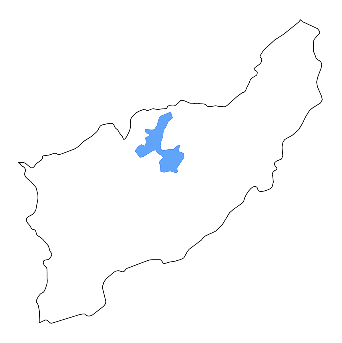Mapa de contorno de Uttaradit, Thailand con lagos y ríos.