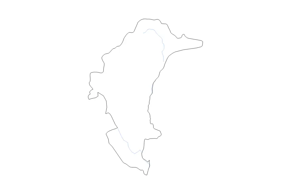 Mapa de Yasothon, Thailand de tipo contorno y ríos para Asia, con contorno y ríos con límites limpios.