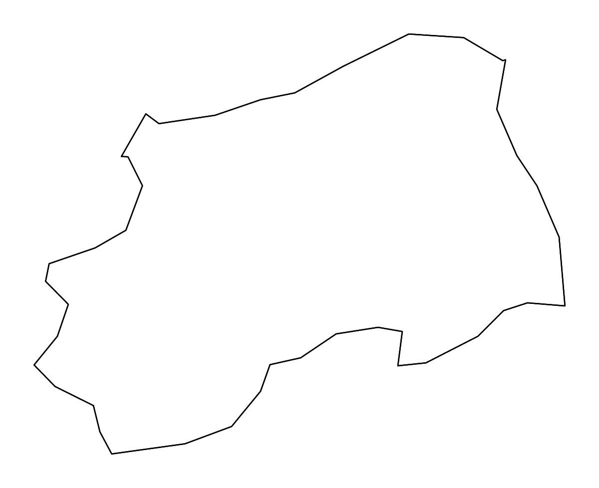 Outline map of Aileu, Timor-Leste with rivers.