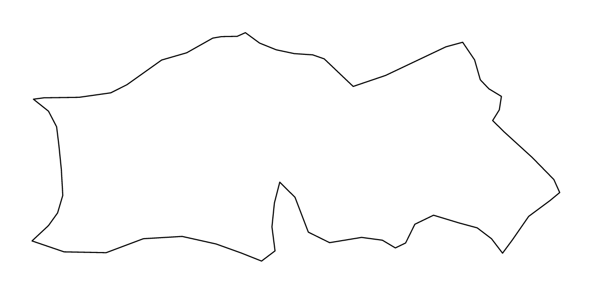 Mapa de contorno de Baucau, Timor-Leste.