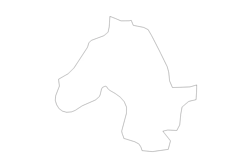 Mapa de Bobonaro, Timor Leste de tipo contorno para Asia, con contorno con límites limpios.