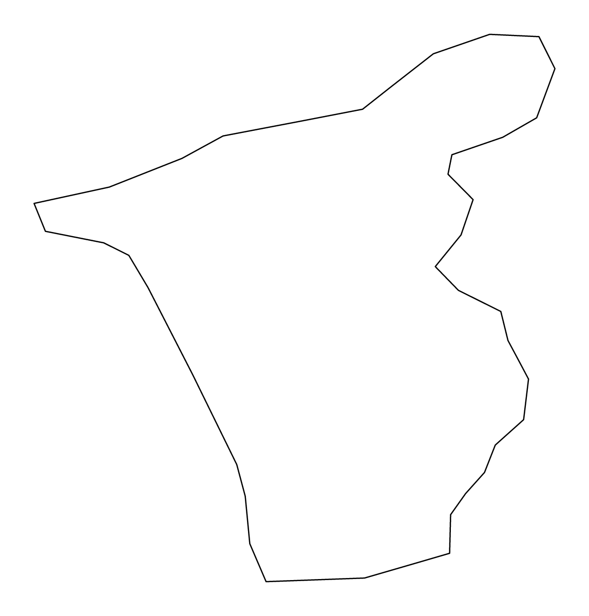 Outline map of Ermera, Timor-Leste.