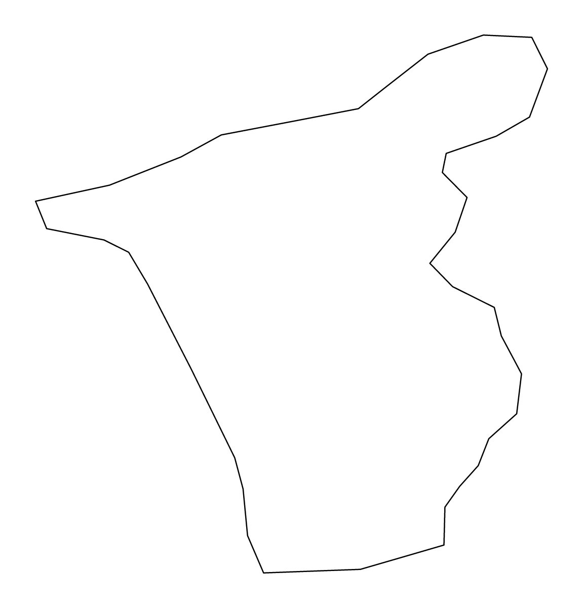 Outline map of Ermera, Timor-Leste.