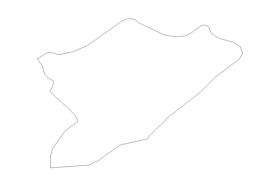 Outline map of Lautém District, Timor Leste with subdivision borders.