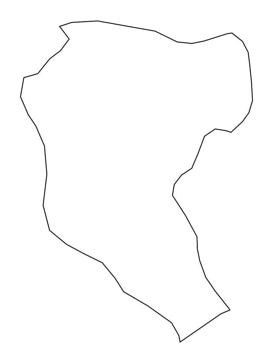 Outline map of Manatuto, Timor-Leste with rivers.