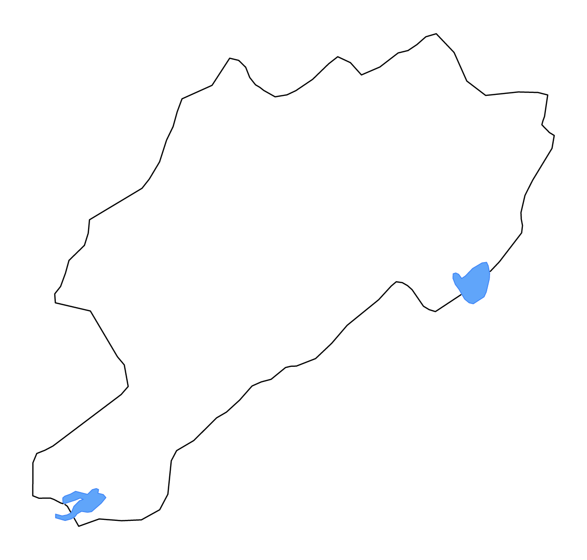Carte de contour de Afyonkarahisar, Turkey avec lacs et rivières.