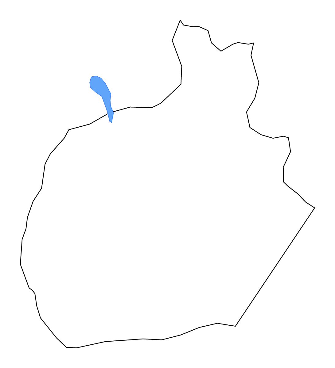 Mapa de contorno de Aksaray, Turkey con lagos.
