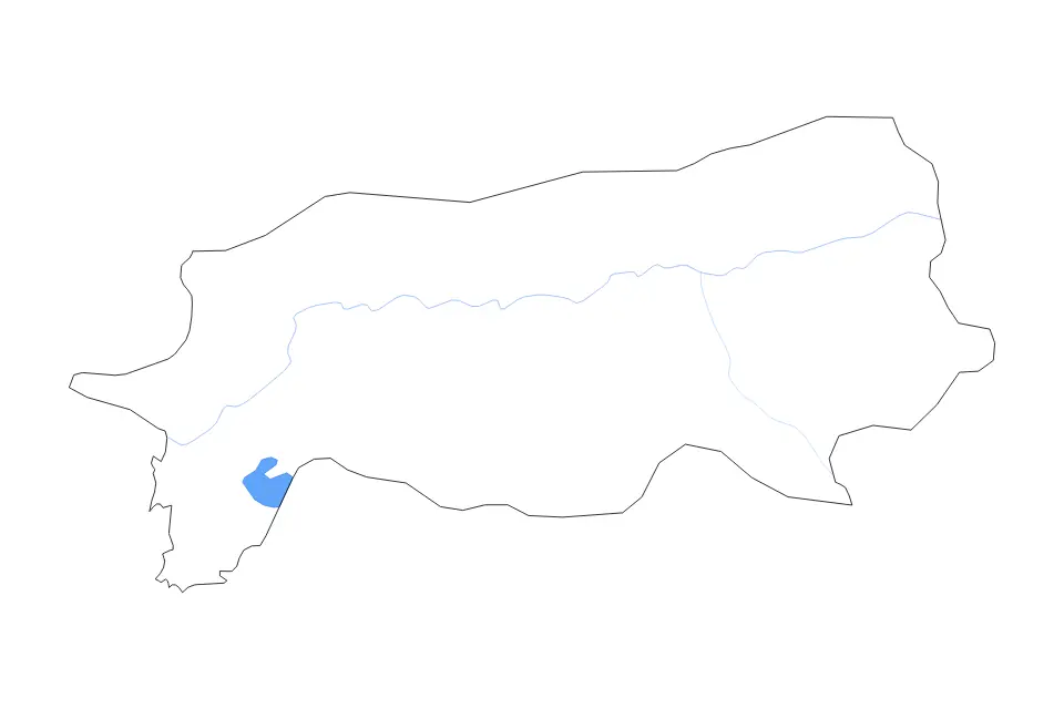 Mapa de Aydın, Turkey de tipo contorno, lagos y ríos para Asia, con contorno, lagos y ríos con elementos de agua como Bafa Gölü.