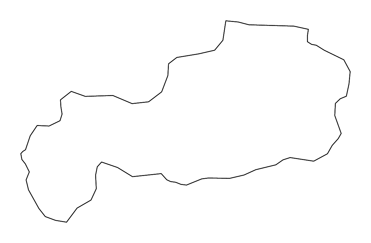 Outline map of Bolu, Turkey with rivers.