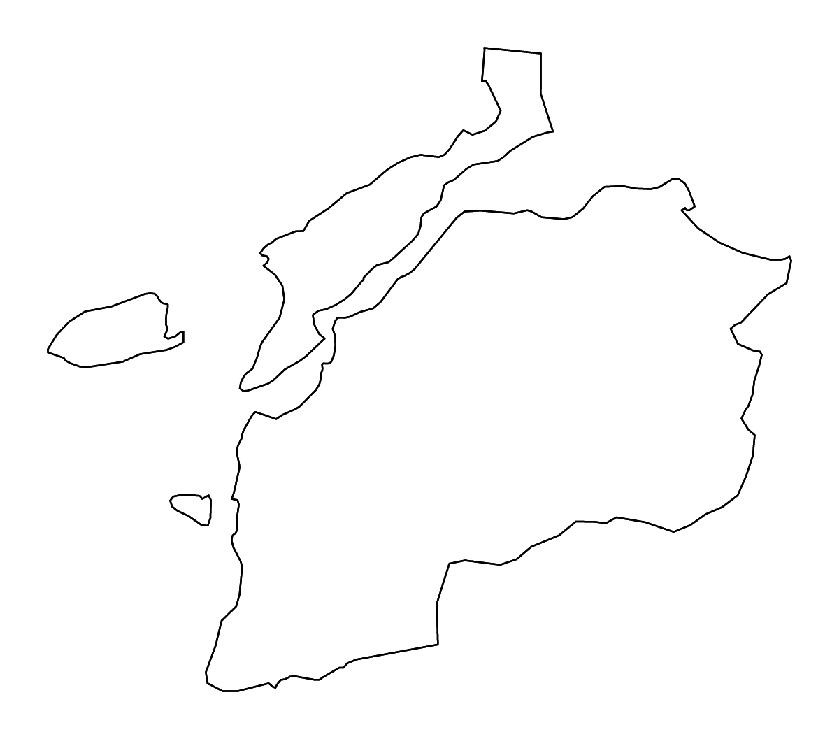 Mapa de contorno de Çanakkale, Turkey con ríos.