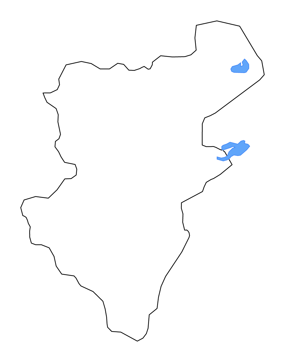 Carte de contour de Denizli, Turkey avec lacs et rivières.