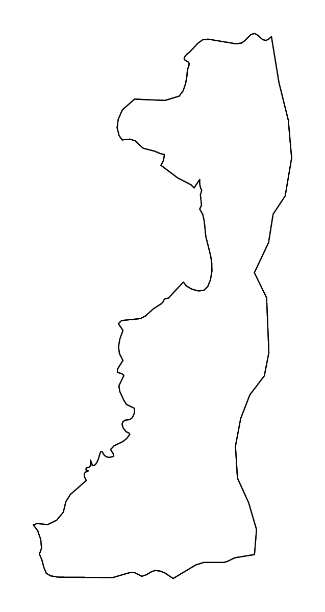 Outline map of Edirne, Turkey with rivers.